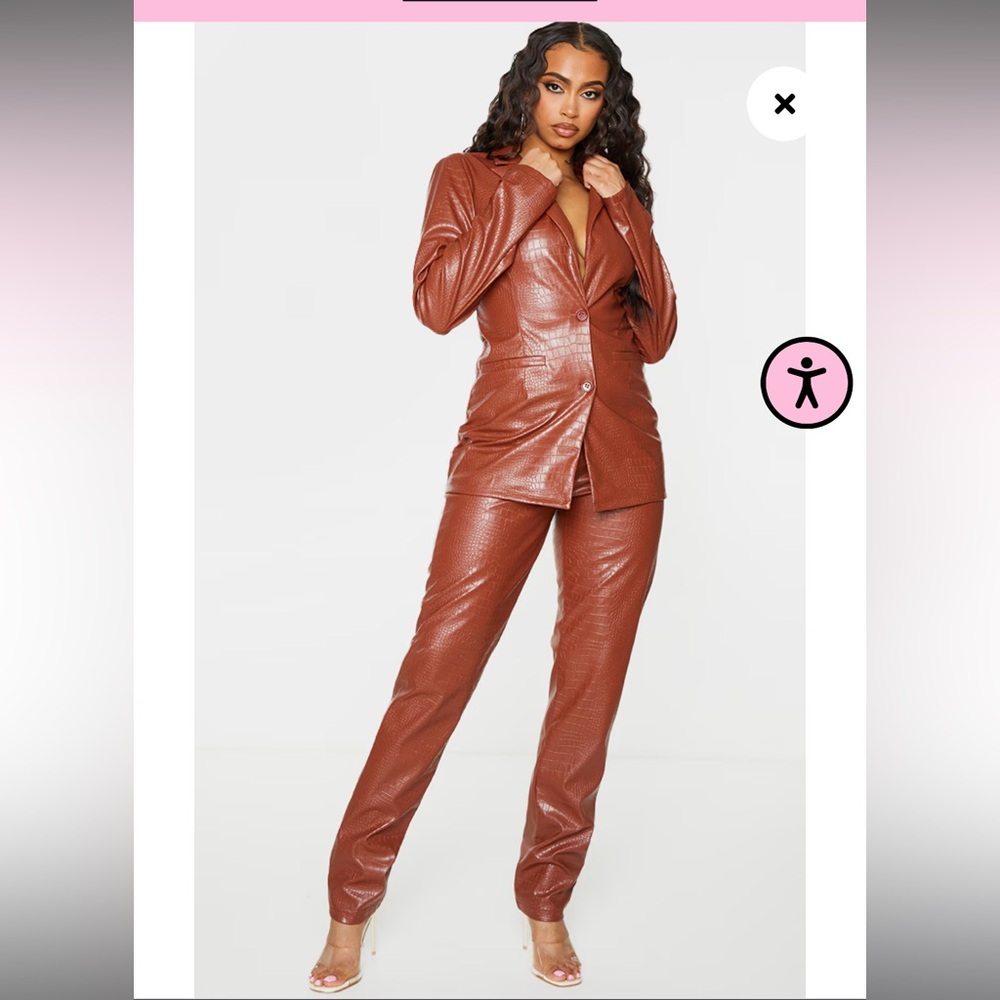 Faux Leather Blazer/Pants co-ord set